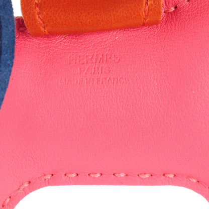 Hermes Milo Lambskin Grigri Rodeo Bag Charm PM Rose Azalee Cornaline Bleu De Malte 3 of 3