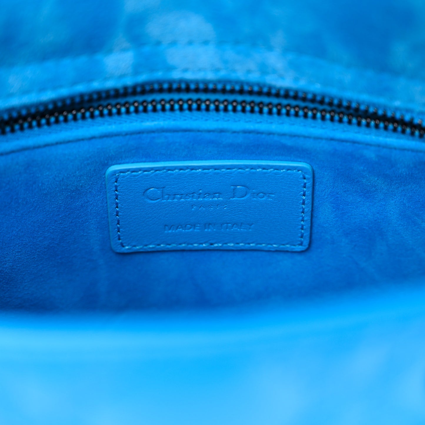 Lambskin Cannage Small Lady Dior Bright Blue