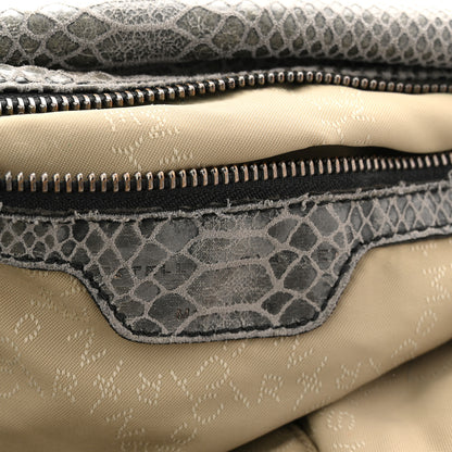 Stella McCartney Metallic Faux Snakeskin Big Falabella Tote Grey 7 of 13