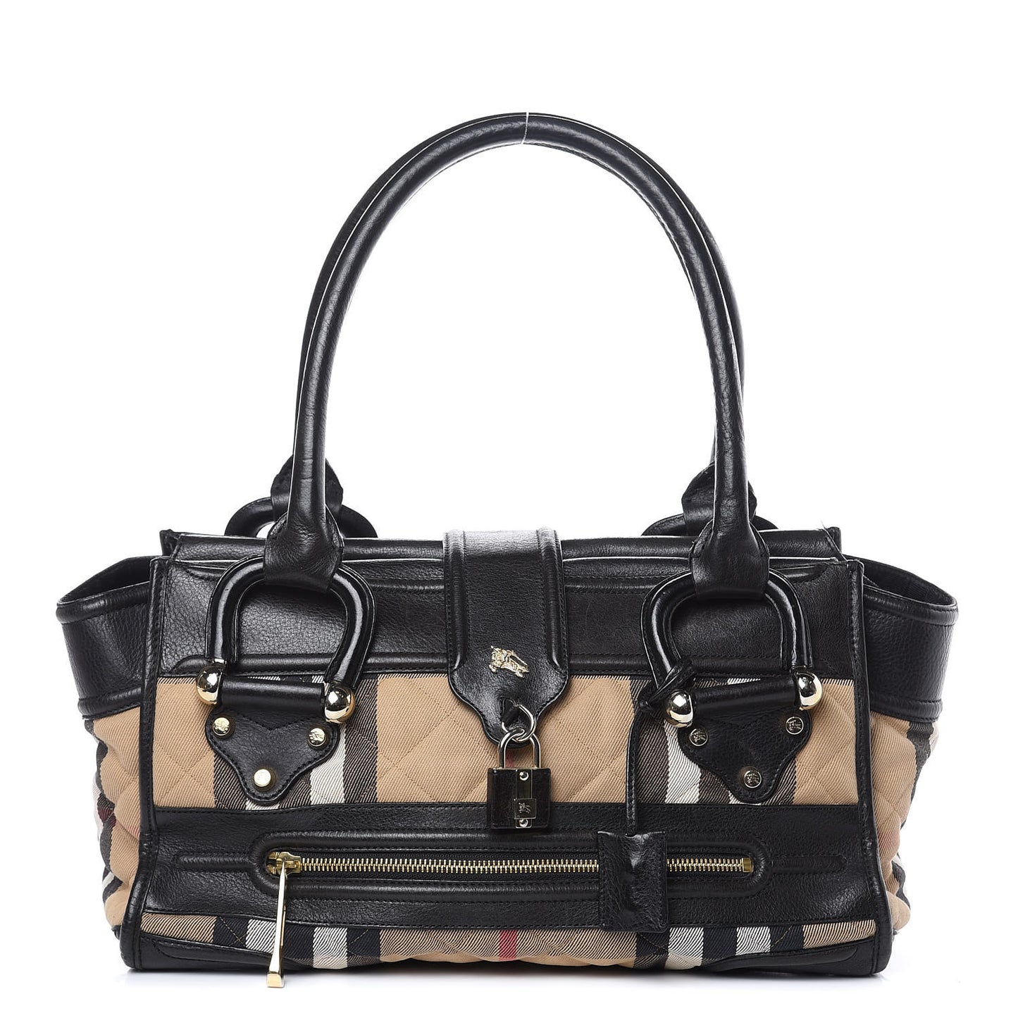 House Check Quilted Large Manor Tote Black