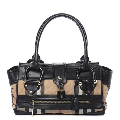 Burberry House Check Quilted Large Manor Tote Black 1 of 18