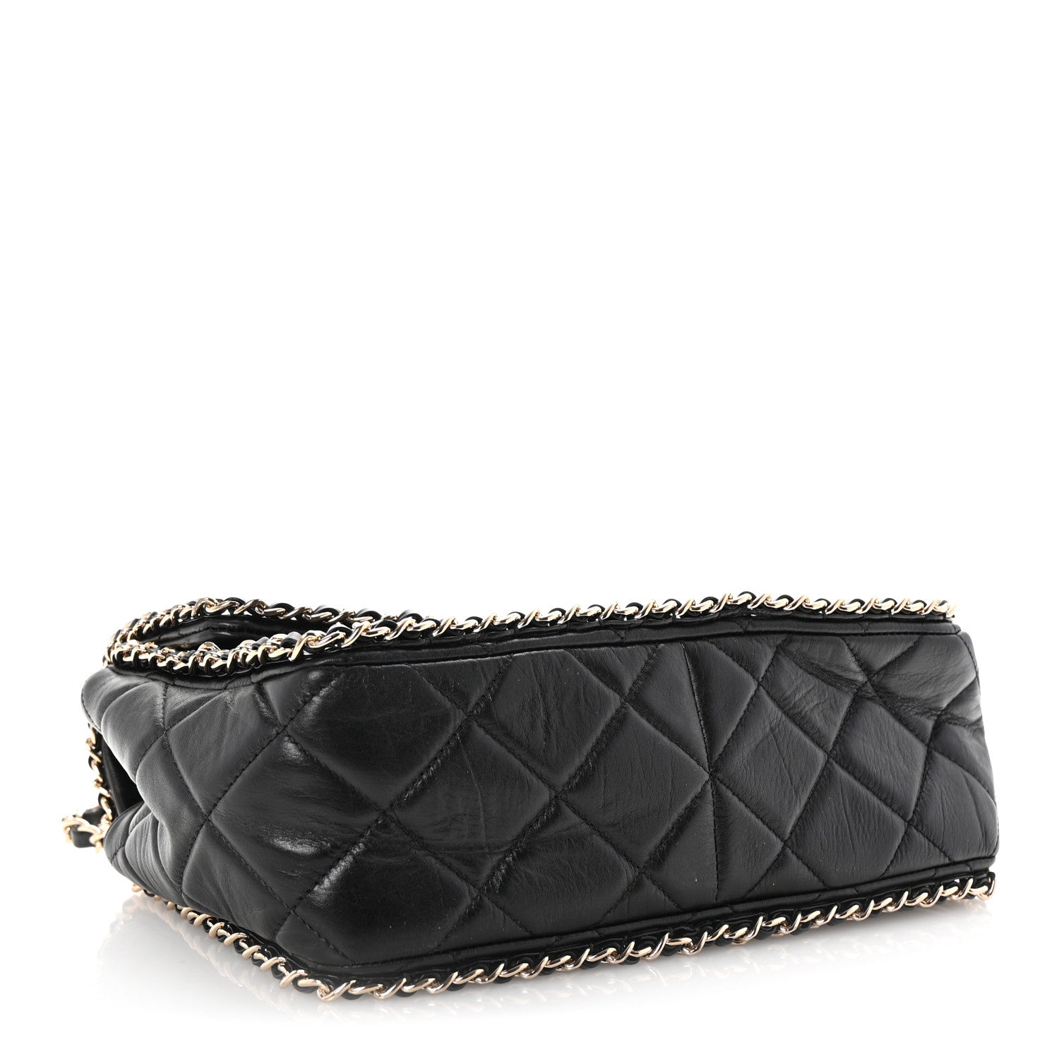 Chanel Crumpled Calfskin Medium Chain All Over Flap Black 4 of 10