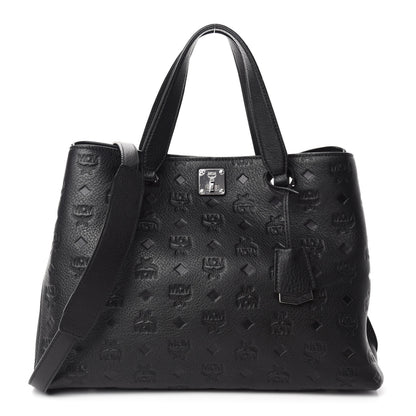 MCM Calfskin Ottomar Monogram Large Essential Tote Black 1 of 11