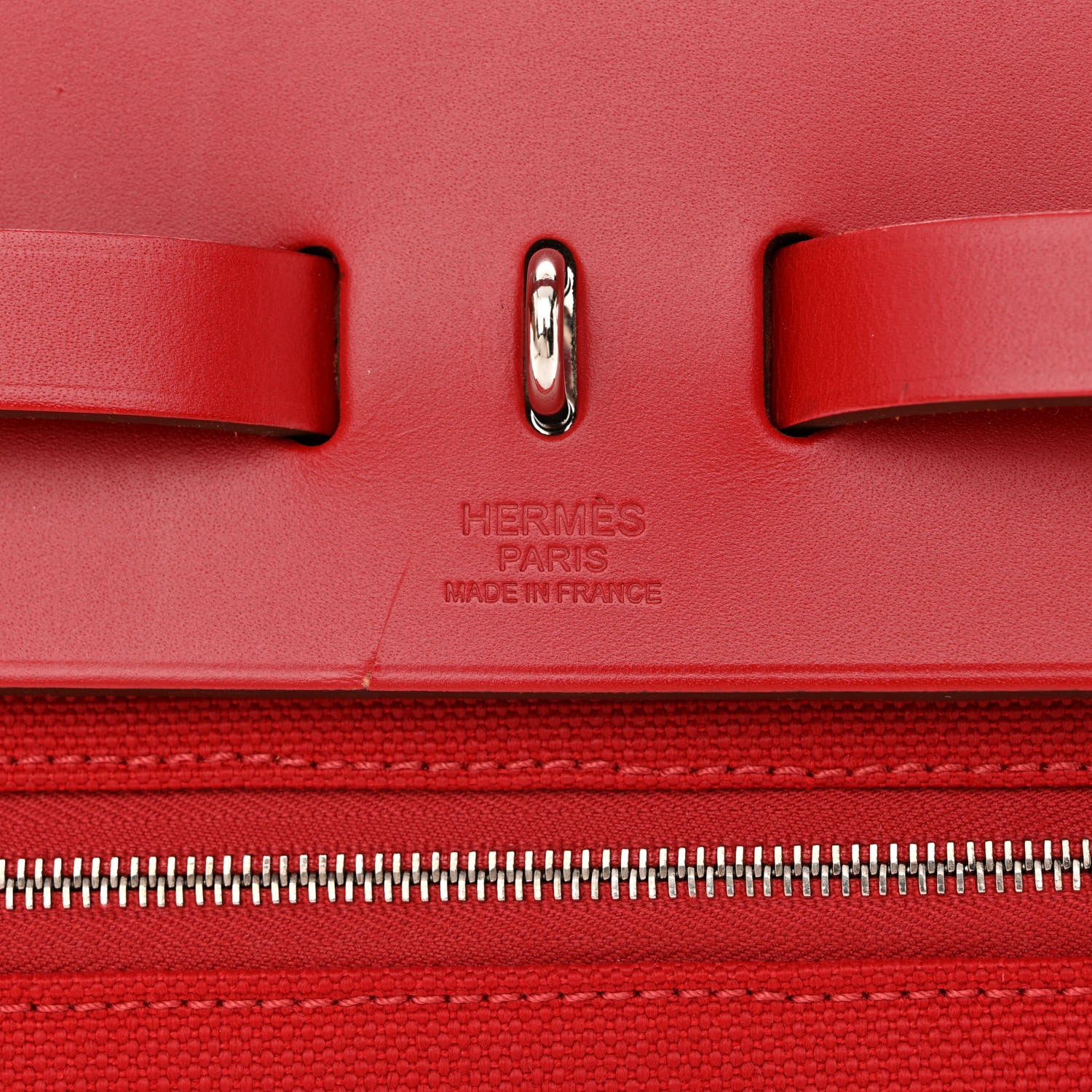 Hermes Military Toile Vache Hunter Herbag Zip PM 31 Rouge Piment 8 of 12