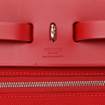 Hermes Military Toile Vache Hunter Herbag Zip PM 31 Rouge Piment 8 of 12