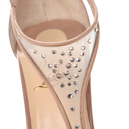 Christian Louboutin Mesh Embellished Patinana 100 Sandals 39 Nude 8 of 9