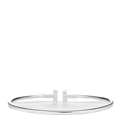 Tiffany 18K White Gold Narrow T Wire Bracelet 3 of 5