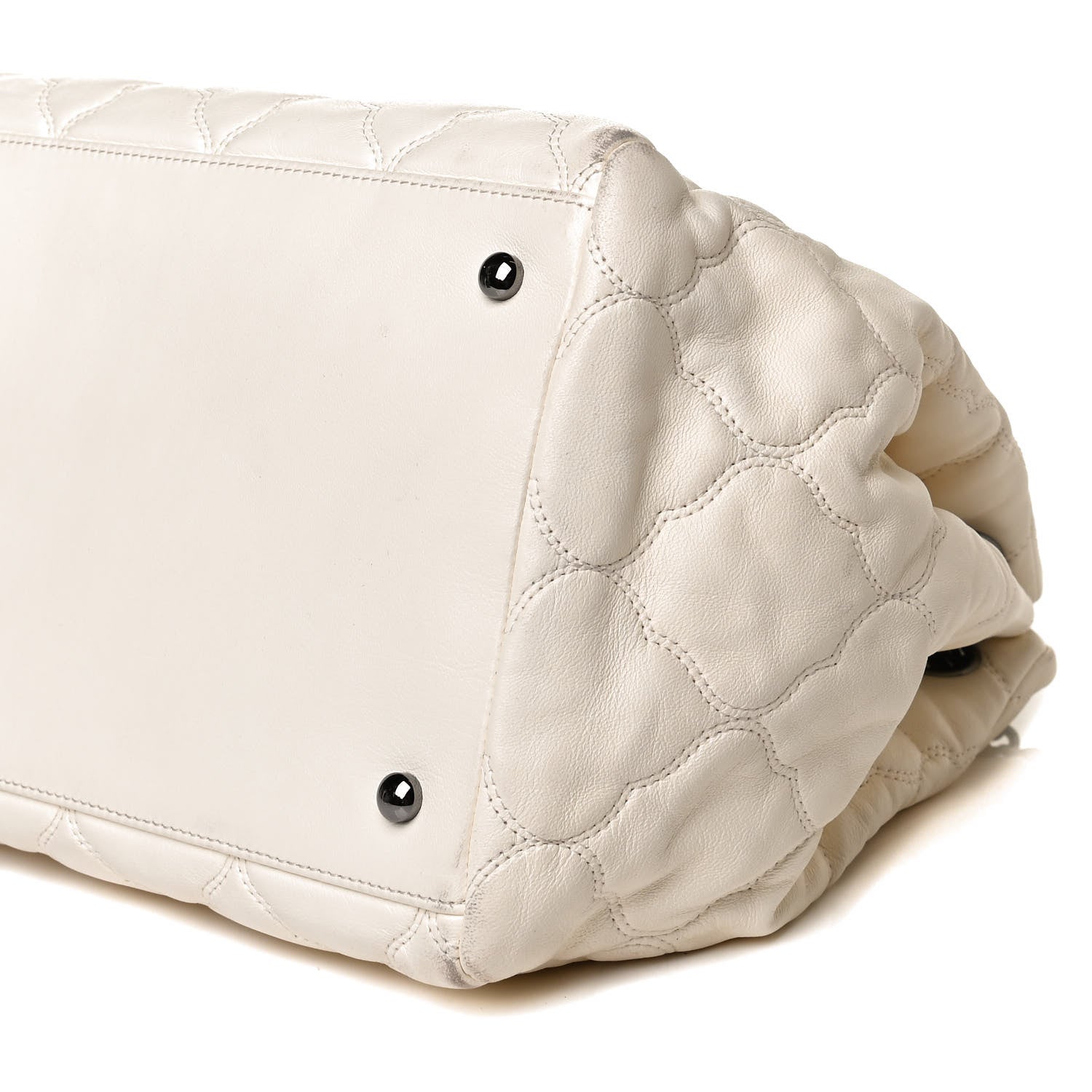 Chanel Lambskin Cells Accordion Tote Dark White 10 of 16