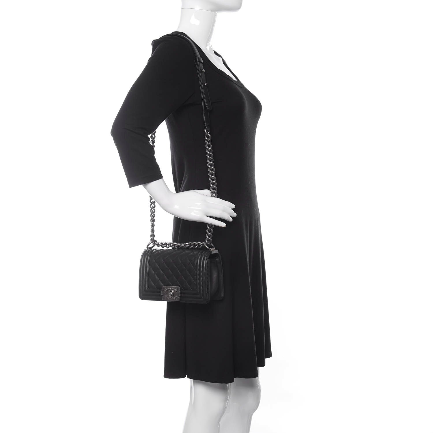 Chanel Calfskin Quilted Small Boy Flap Black 2 of 12