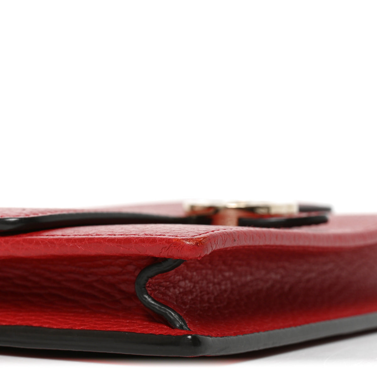 Gucci Dollar Calfskin Interlocking G Chain Wallet Red 9 of 10