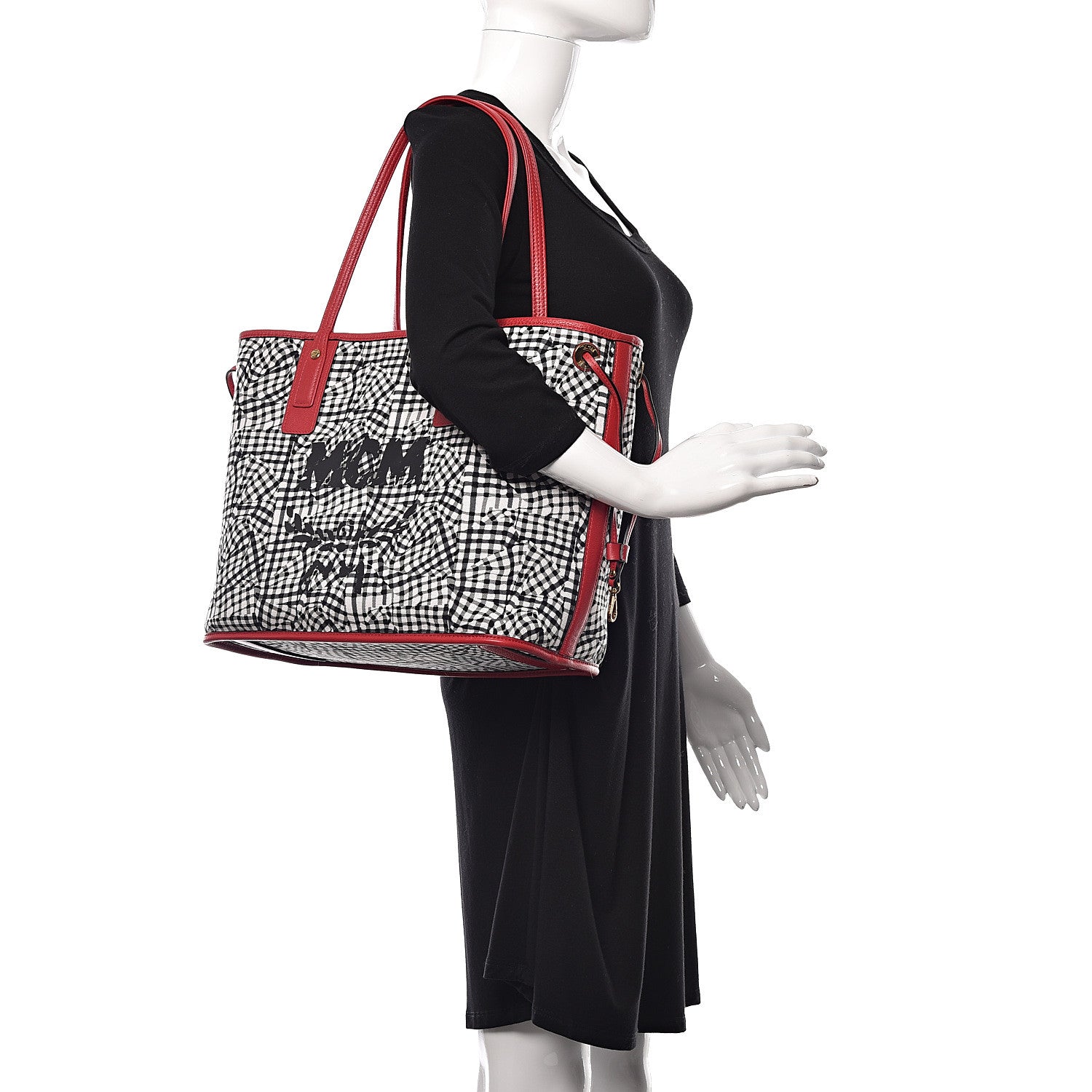 MCM Visetos Medium Liz Reversible Shopper Tote Ruby Red 2 of 16