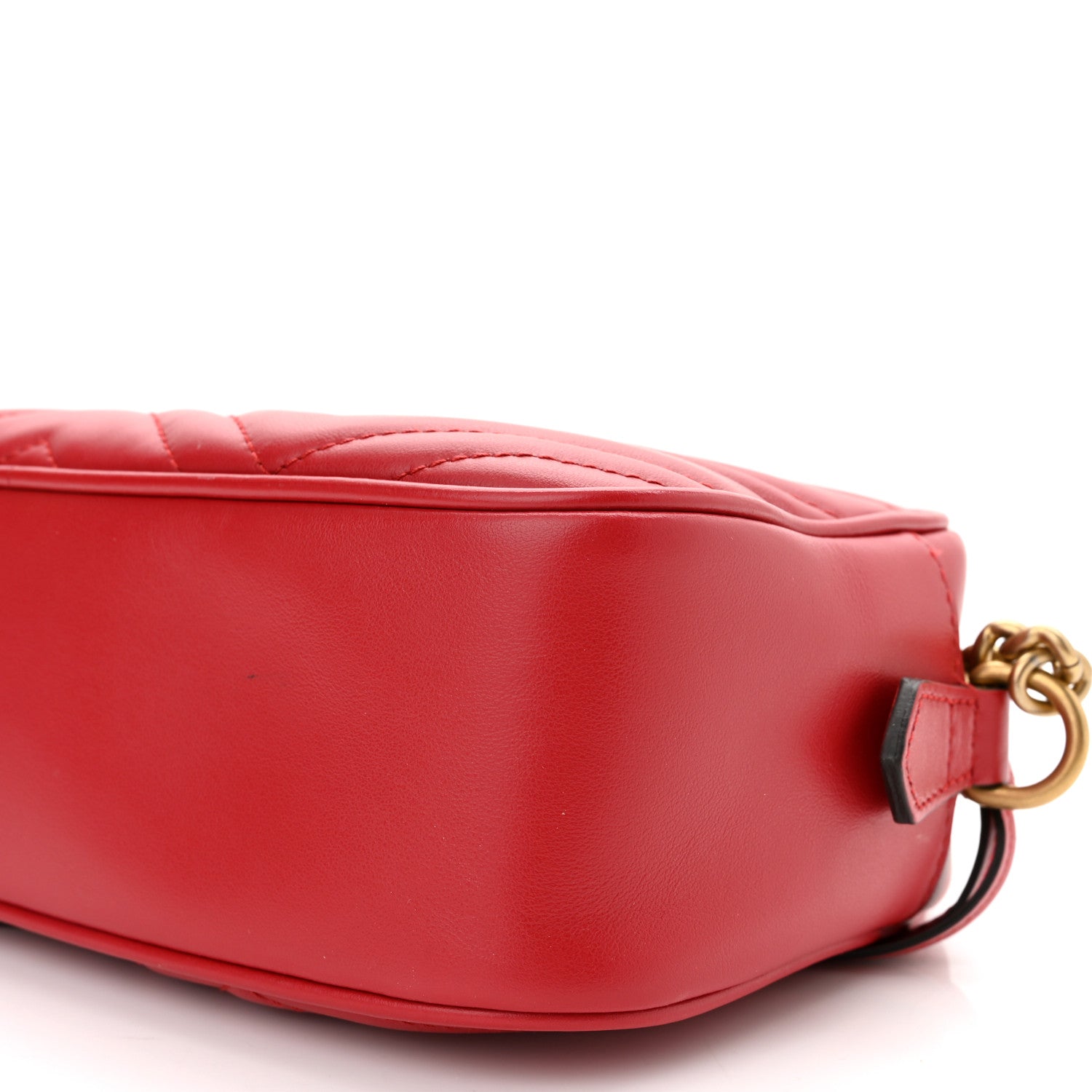 Gucci Calfskin Matelasse Small GG Marmont Chain Shoulder Bag Hibiscus Red 10 of 10