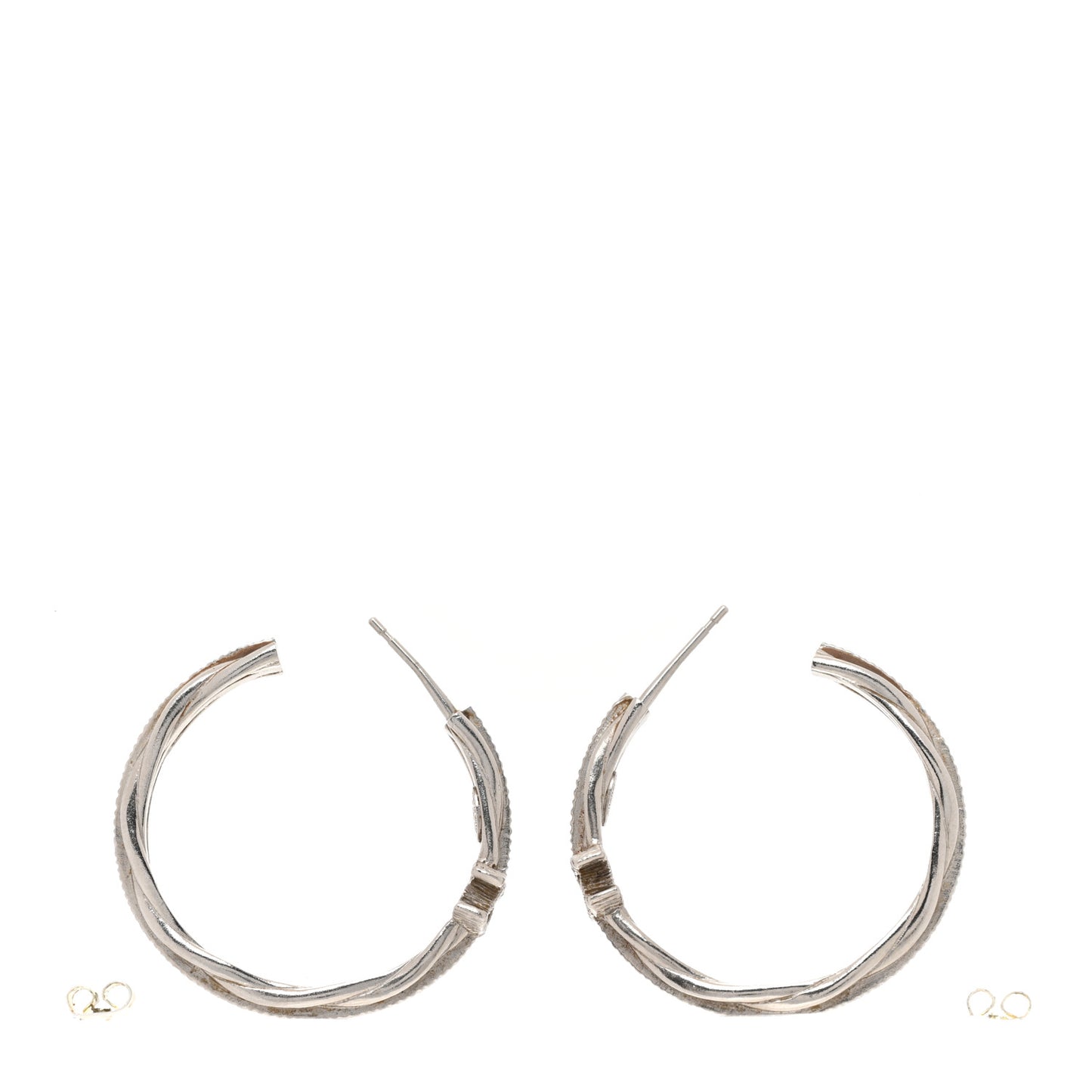 CC Twist Hoop Earrings Silver