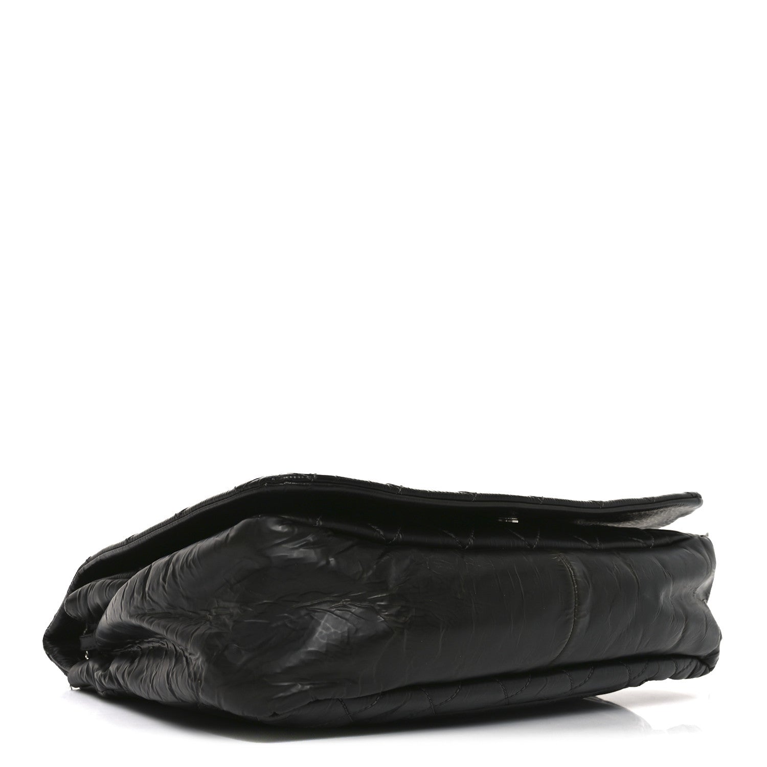 Chanel Glazed Calfskin Quilted CC XL Single Flap Black 4 of 10