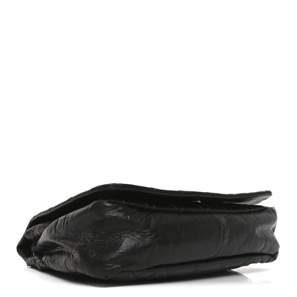 Chanel Glazed Calfskin Quilted CC XL Single Flap Black 4 of 10