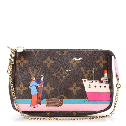 Louis Vuitton Monogram 2016 Christmas Animation Mini Pochette Accessories Rose Ballerine 1 of 8