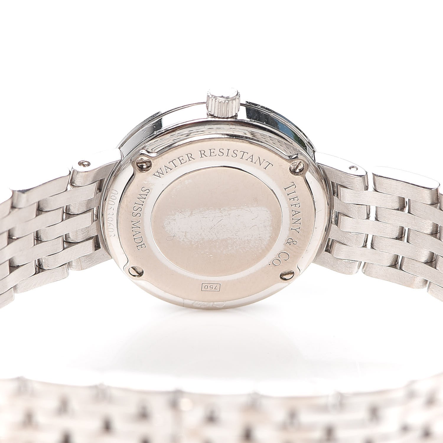 Tiffany 18K White Gold Diamond Bezel 20mm Classic Quartz Watch 4 of 5
