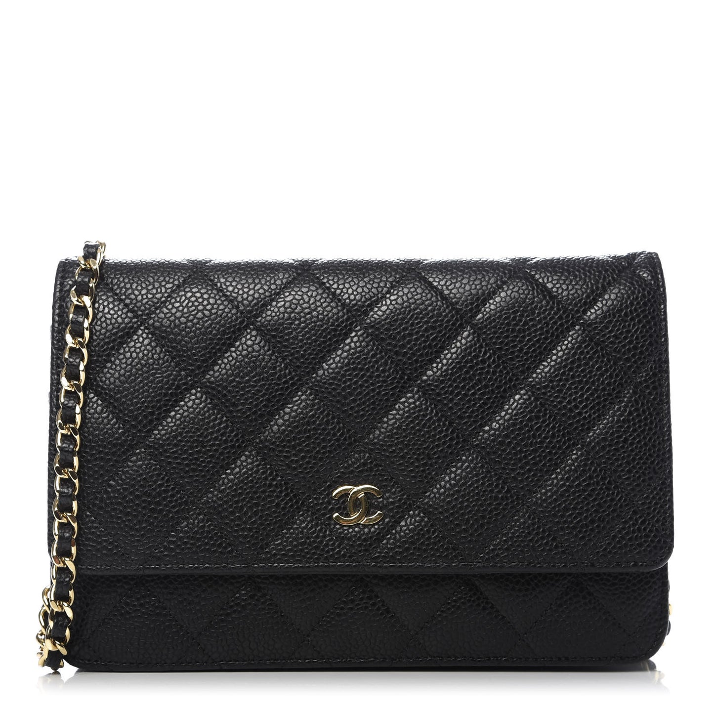 Caviar Quilted Wallet On Chain WOC Black