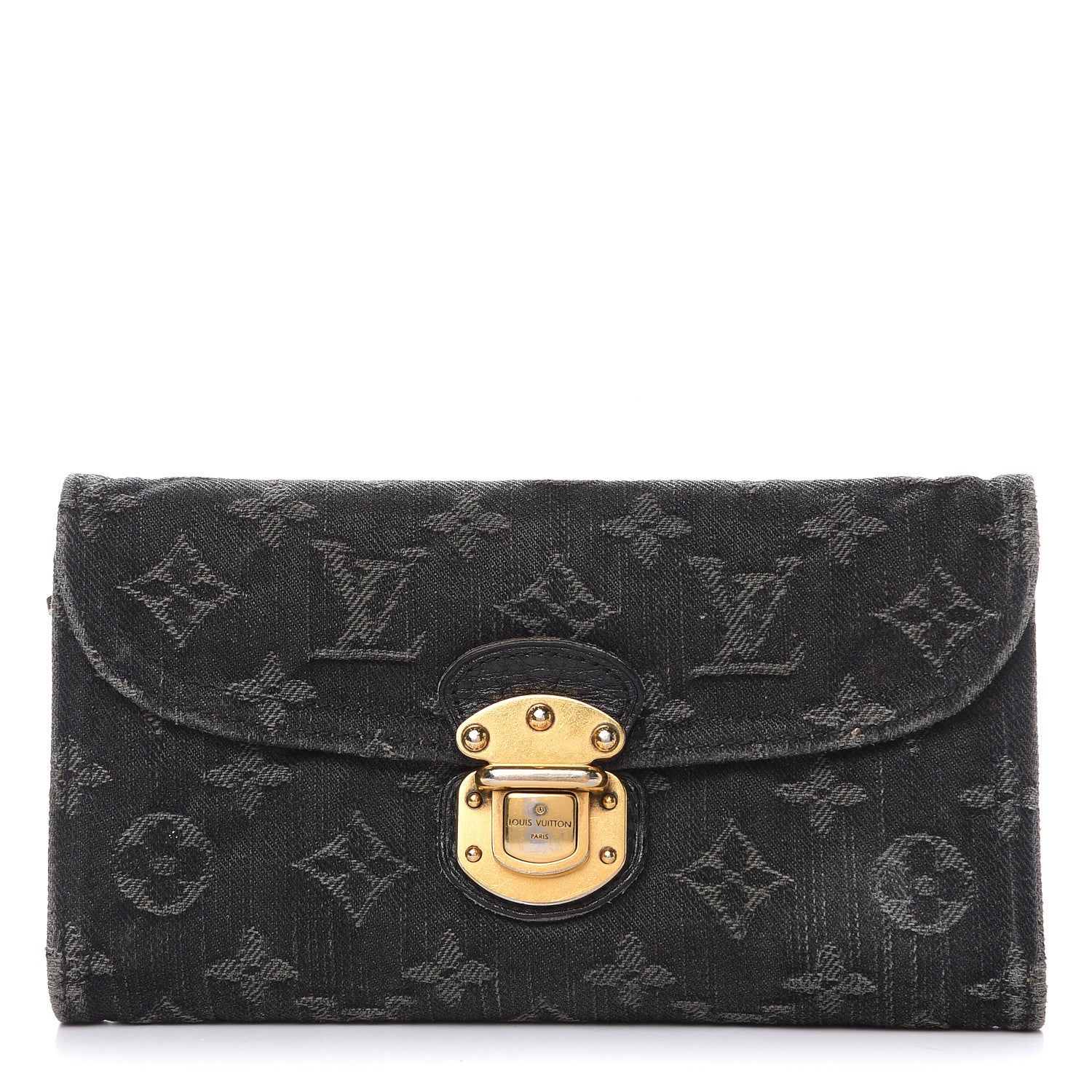 Louis Vuitton Denim Amelia Wallet Black 1 of 16