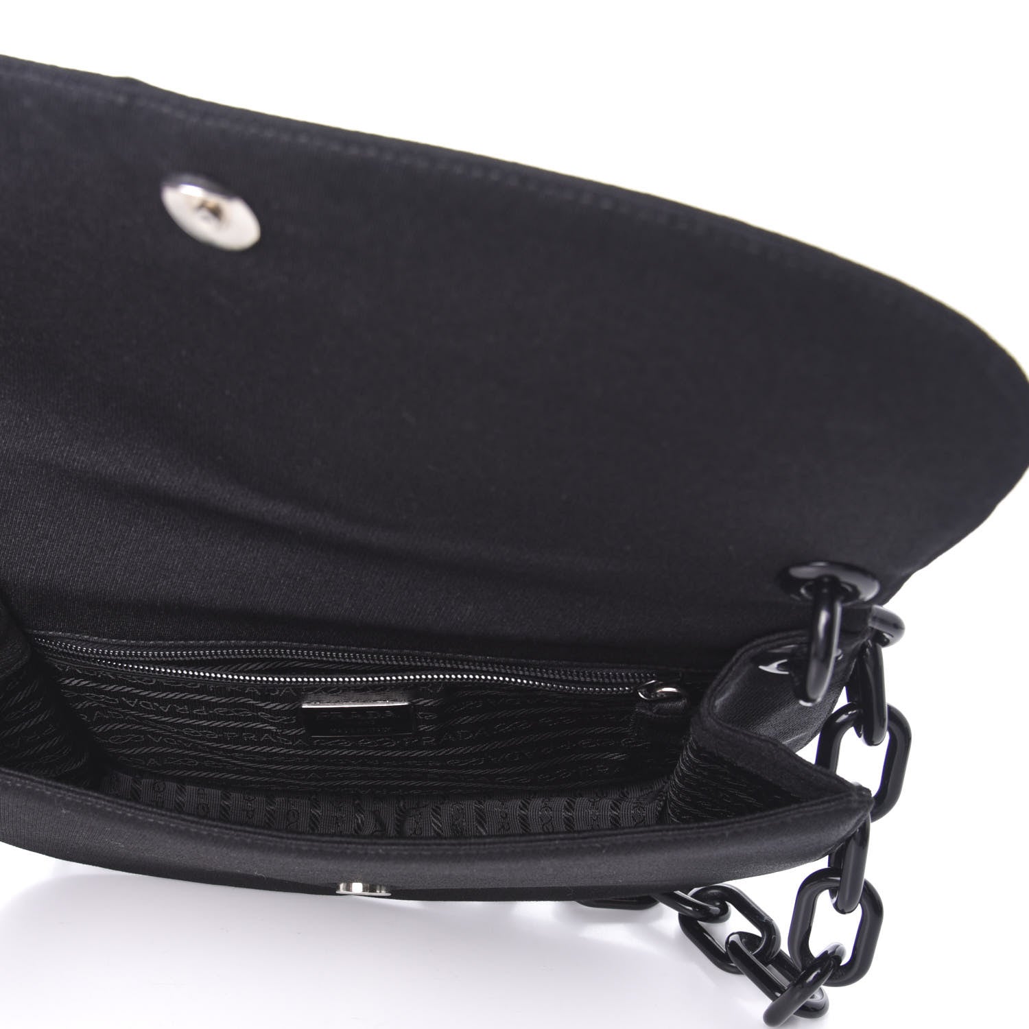 Prada Tessuto Nylon Swing Chain Shoulder Bag Black 4 of 8