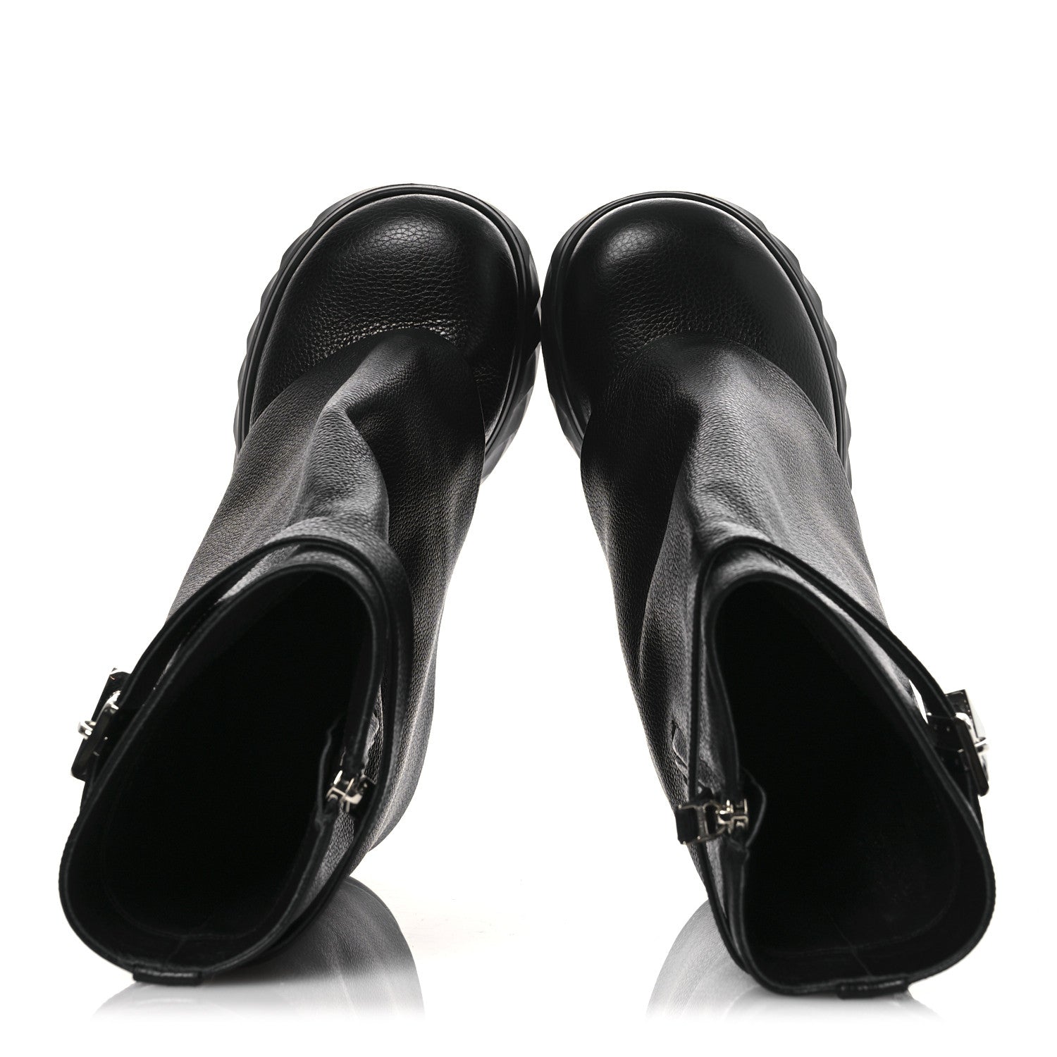 Givenchy Grained Calfskin Shark Lock Biker Ankle Boots 38 Black 2 of 13