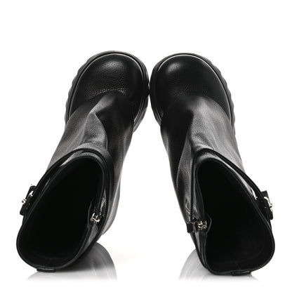 Givenchy Grained Calfskin Shark Lock Biker Ankle Boots 38 Black 2 of 13