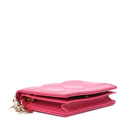 Christian Dior Lambskin Cannage Mini Lady Dior Wallet Pink 4 of 13