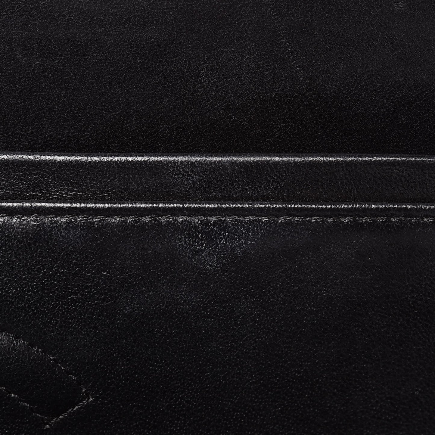 Patent Quilted Medium Double Flap Black