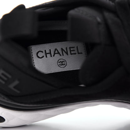 Chanel Velvet Calfskin Mixed Fibers CC Sneakers 38 Black 8 of 11