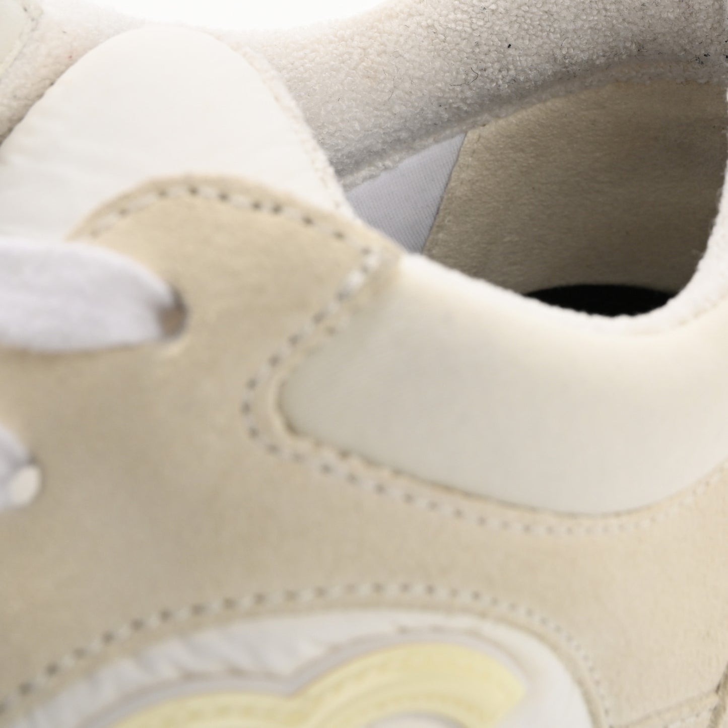 Suede Calfskin Fabric CC Sneakers 38 White
