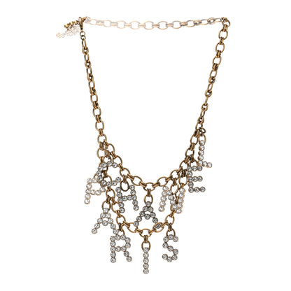 Chanel Crystal City of Lights Letter Chain Necklace Gold 3 of 7