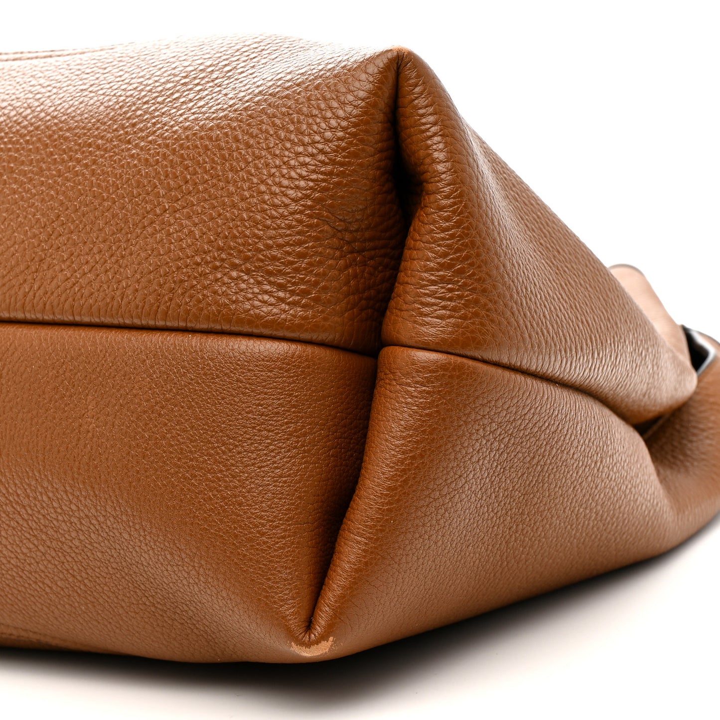 Grained Calfskin Softbit Maxi Shoulder Bag Brown