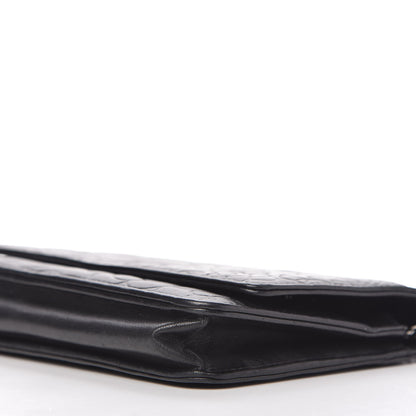 Chanel Lambskin Camellia Embossed Wallet on Chain WOC Black 7 of 12