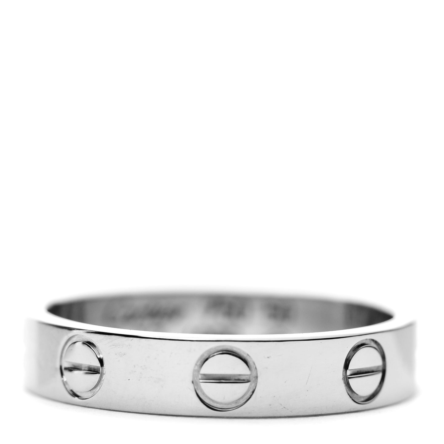 18K White Gold 3.5mm LOVE Wedding Band Ring 50 5.25