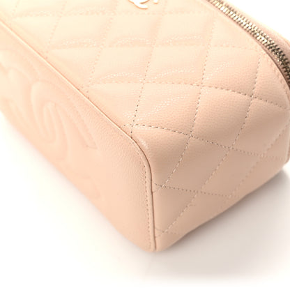 Chanel Caviar Quilted Small Vanity Case With Chain Light Beige 10 of 11