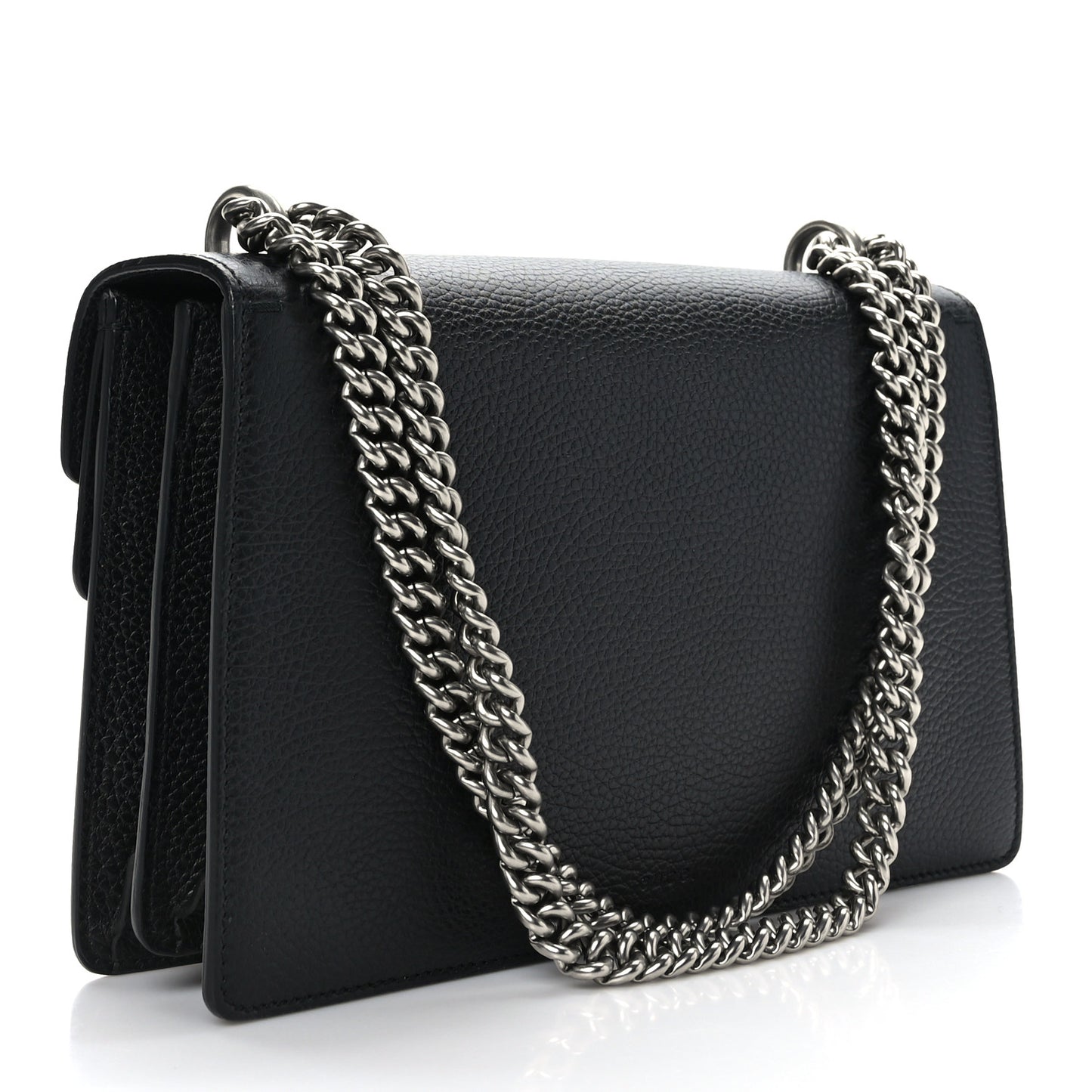 Pebbled Calfskin Small Dionysus Shoulder Bag Black