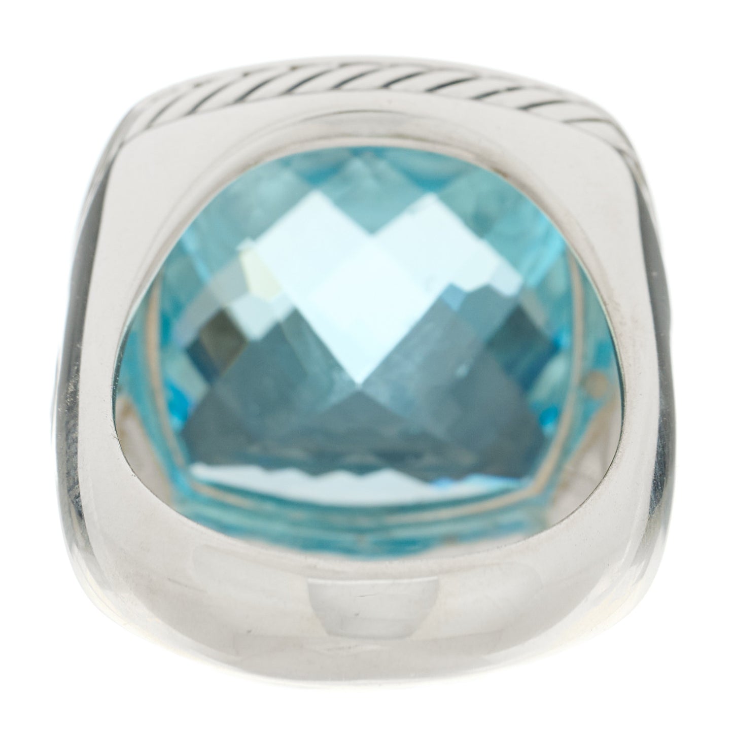 Sterling Silver Blue Topaz 17mm Albion Ring 53 6.25