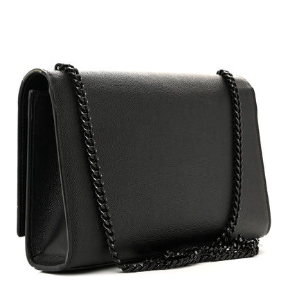 Saint Laurent Grain De Poudre Medium Classic Monogram Monochrome Kate Satchel Black 3 of 14