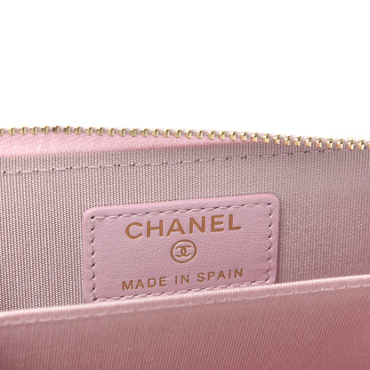 Chanel Lambskin Quilted Chanel 19 Zip Around Coin Purse Wallet Light Pink 6 of 8