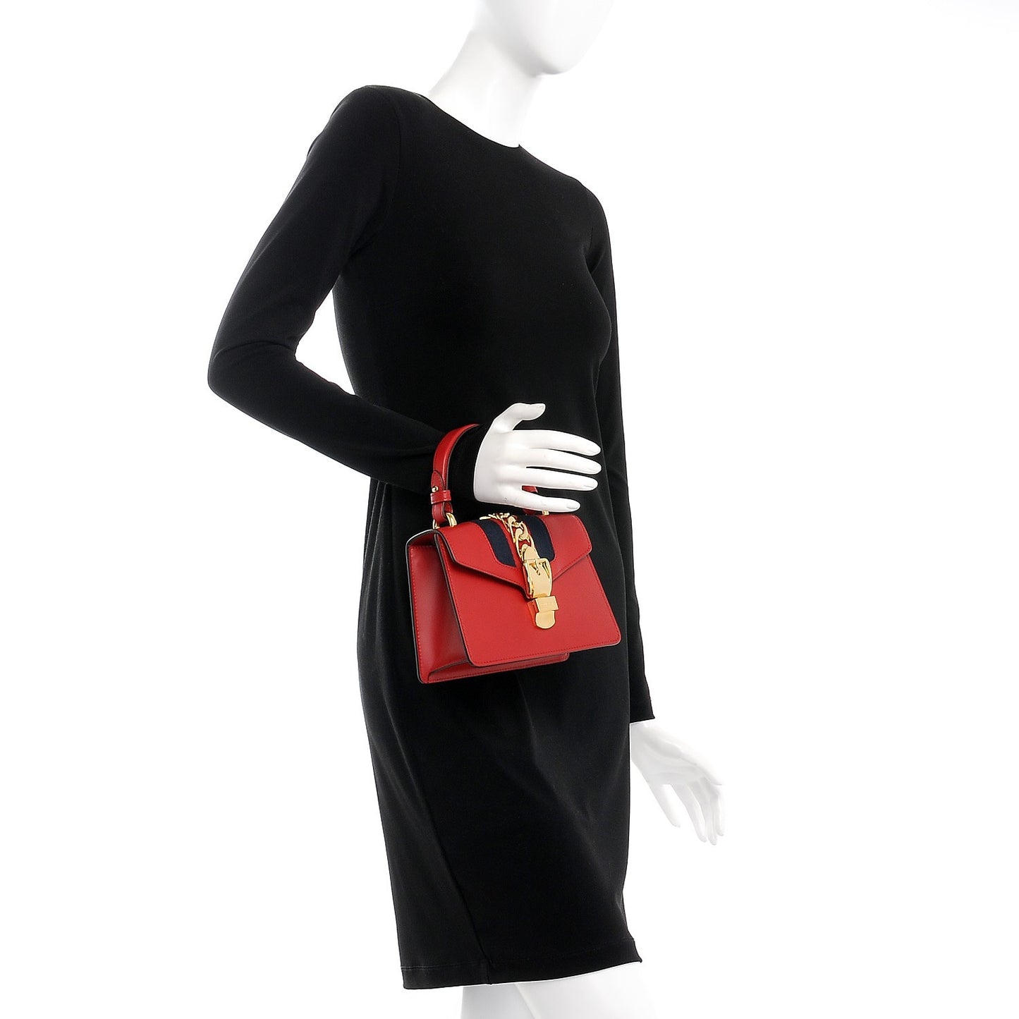 Calfskin Mini Sylvie Top Handle Bag Hibiscus Red