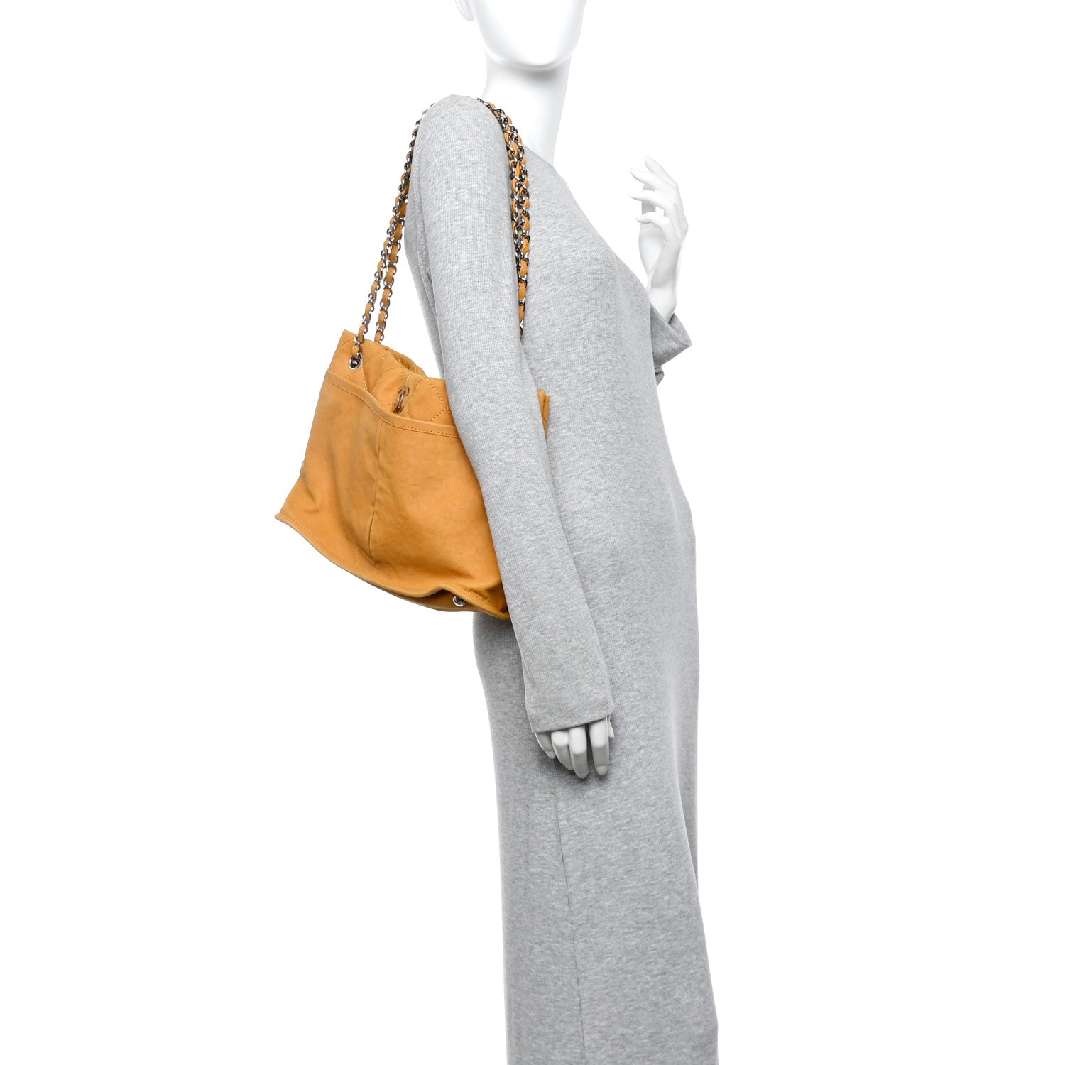 Chanel Ultra Soft Suede Calfskin Natural Beauty Tote Yellow 2 of 10