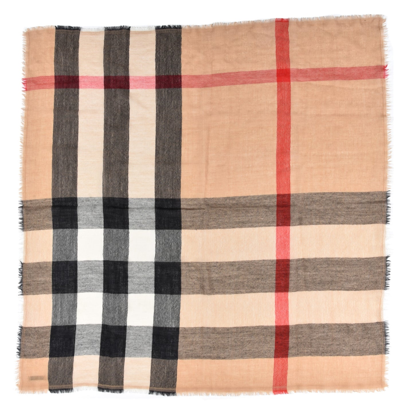 Wool Giant Check Scarf Archive Beige