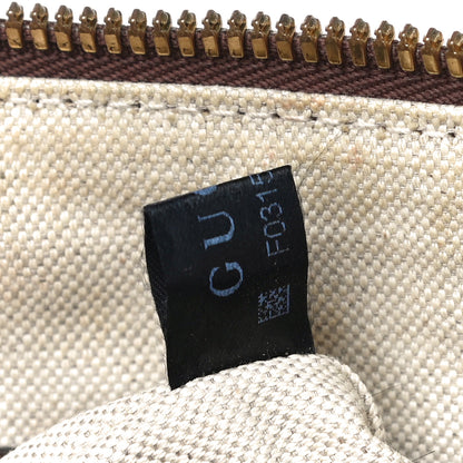 Gucci GG Supreme Monogram Azalea Calfskin Small Horsebit 1955 Top Handle Bag Beige Ebony Brown Sugar 8 of 14