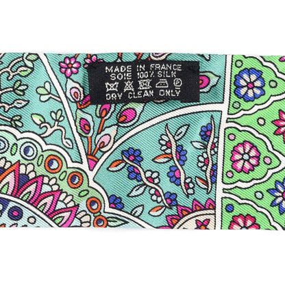 Hermes Silk Au Pays Des Oiseaux Fleurs Twilly Vert Vif Black Fuchsia 2 of 4