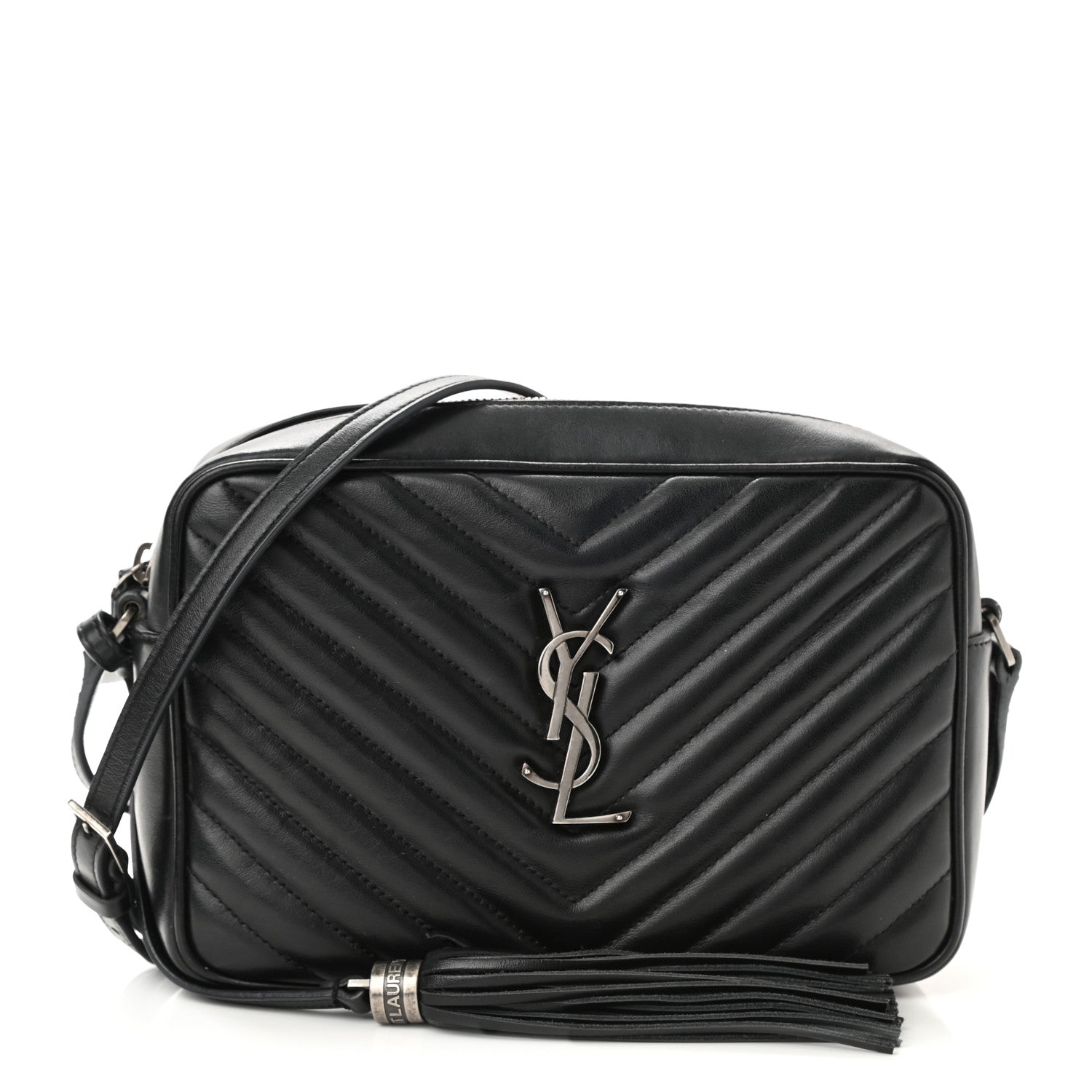 Saint Laurent Calfskin Matelasse Monogram Lou Camera Bag Sea Pebble 1 of 12