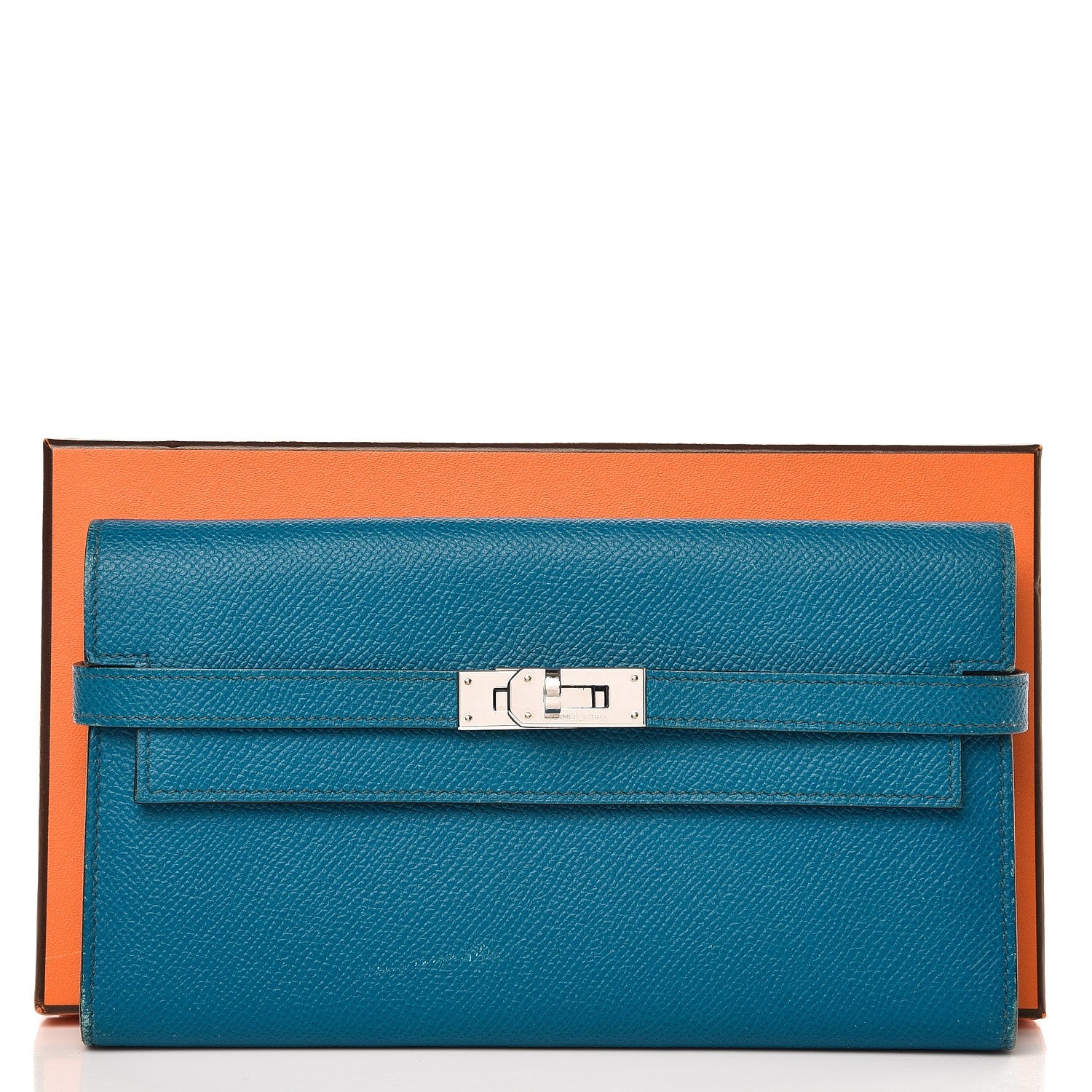 Hermes Epsom Kelly Longue Wallet Bleu Izmir 17 of 17