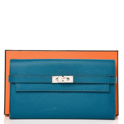 Hermes Epsom Kelly Longue Wallet Bleu Izmir 17 of 17