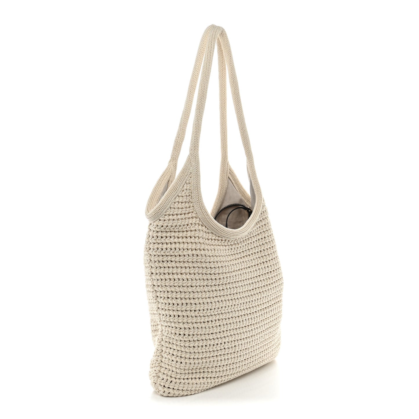 Cotton Crochet Ivy Bag Chalk White Black