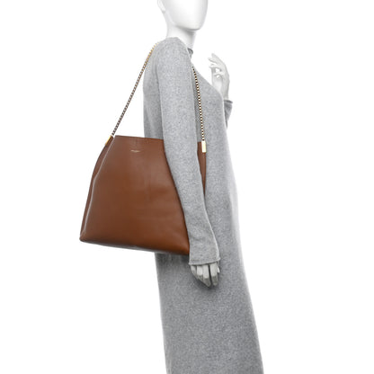 Saint Laurent Calfskin Medium Suzanne Hobo Brick 2 of 12