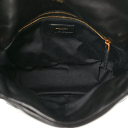 Saint Laurent Lambskin Quilted Medium Loulou Puffer Monogram Chain Satchel Black 5 of 9